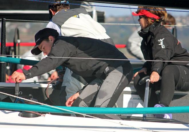 Clare Crawford helming Assassin - 2015 MC38 Winter Regatta © Middle Harbour Yacht Club